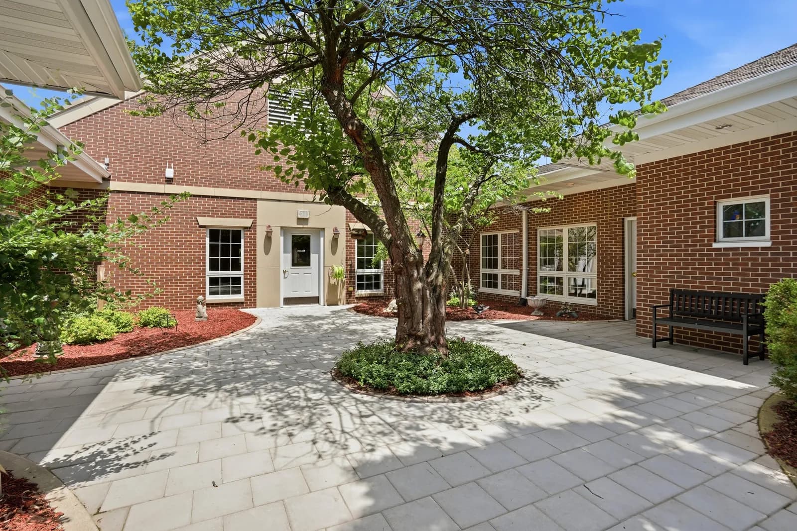 The courtyard, looking back at the residential wing
