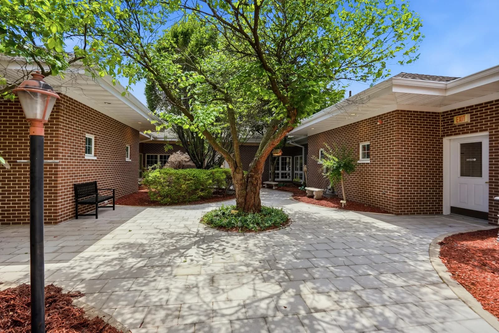 Walking paths through the courtyard