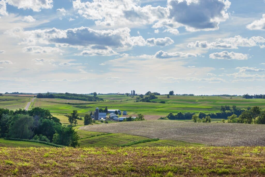 A wide-open Iowa horizon and sunlit field, symbolizing the bright future and new beginnings for patients in rehab at our Des Moines facility.