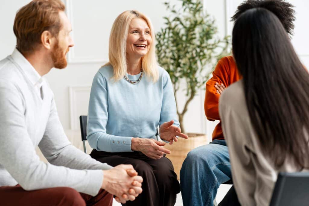 Compassionate peer support group at Des Moines Wellness Center, highlighting our community-based approach to fentanyl and cocaine addiction recovery.